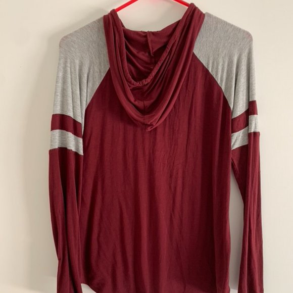 Soft Varsity Style Shirt w/ Hood - Picture 2 of 2